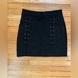 Lace-Up Black Skirt, size medium